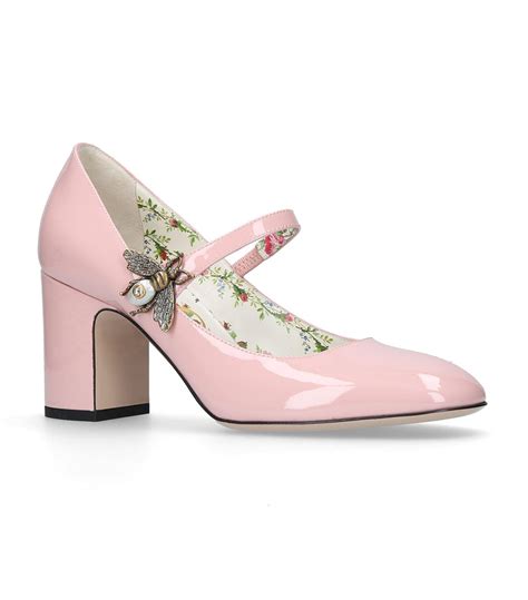 Gucci Lois Bee Patent Mary Jane Pumps 75 in Pink 